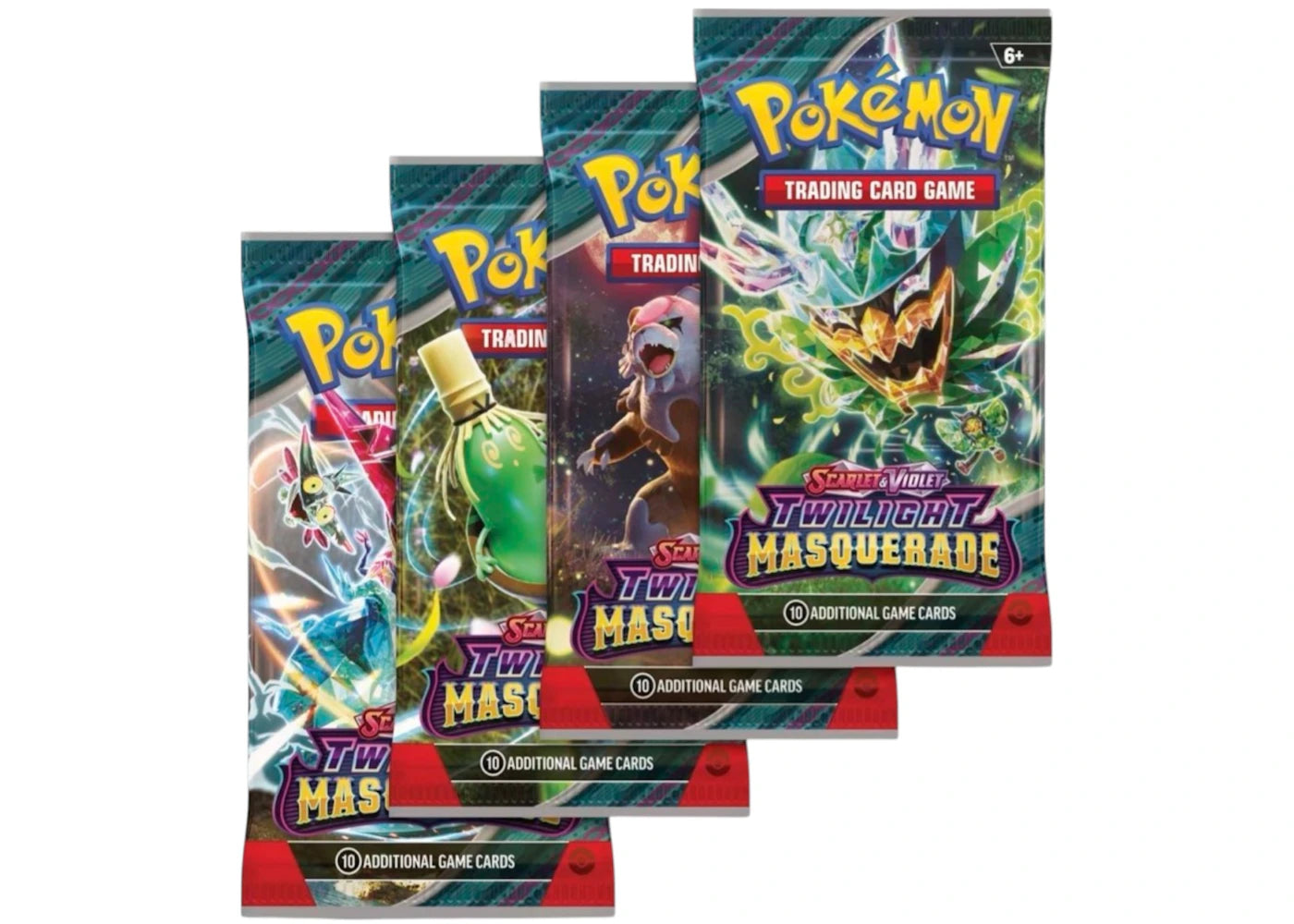 Pokémon Scarlet & Violet Twilight Masquerade Booster Pack 4x Lot (Artwork May Vary)