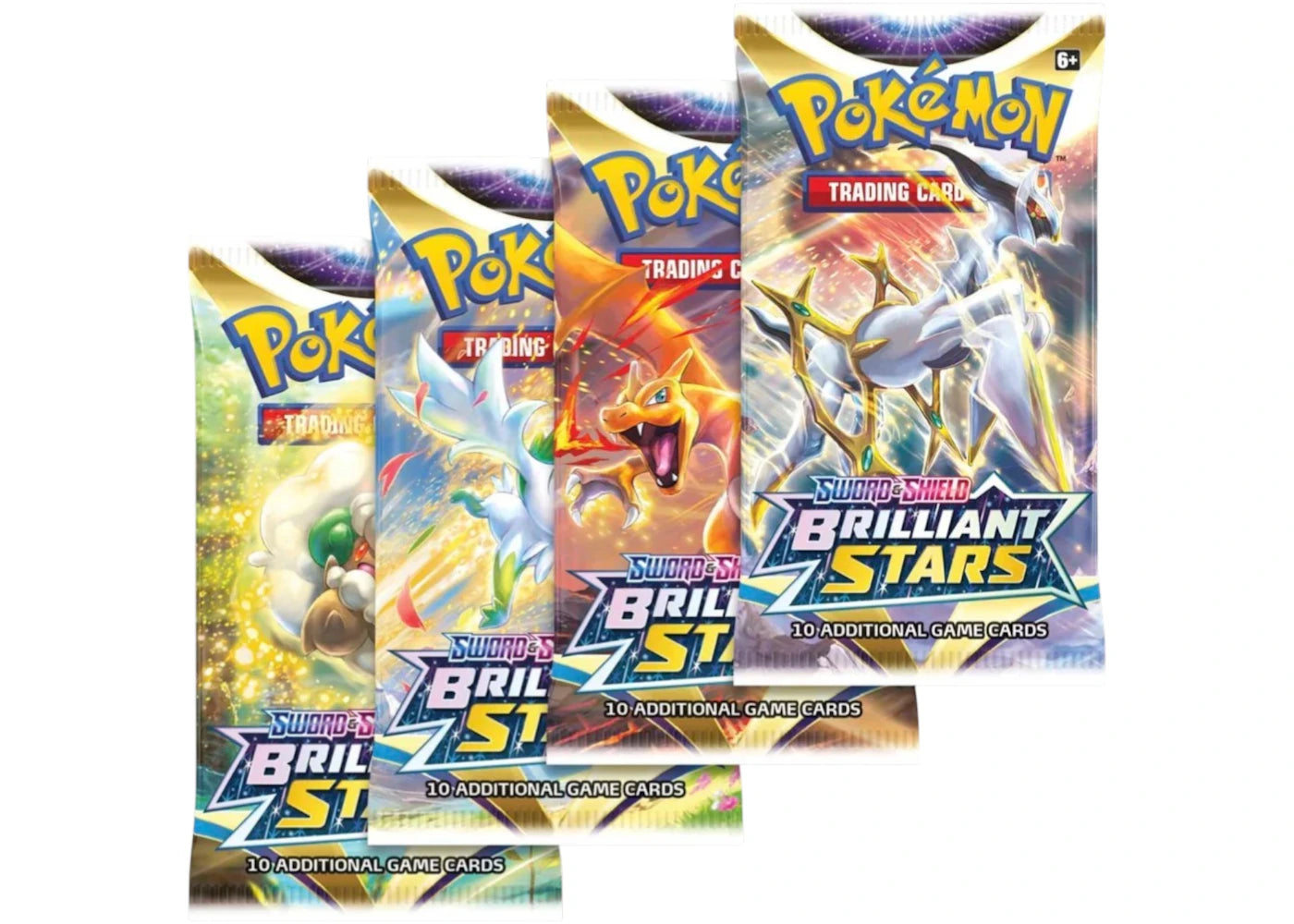 Pokémon Sword & Shield Brilliant Stars Booster Pack 4x Lot (Artwork May Vary)