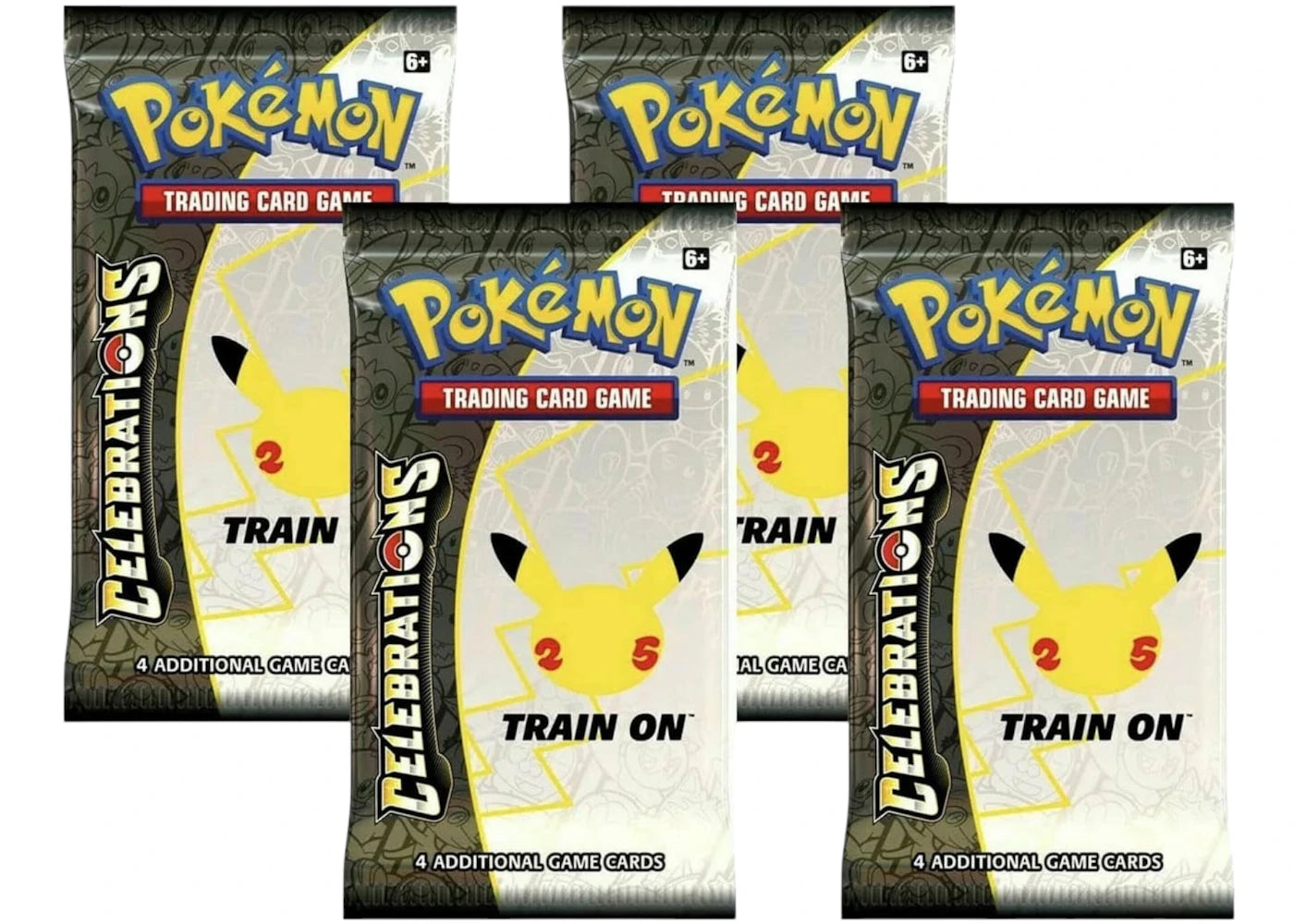 Pokémon Sword & Shield Celebrations Booster Pack 4x Lot (Artwork May Vary)