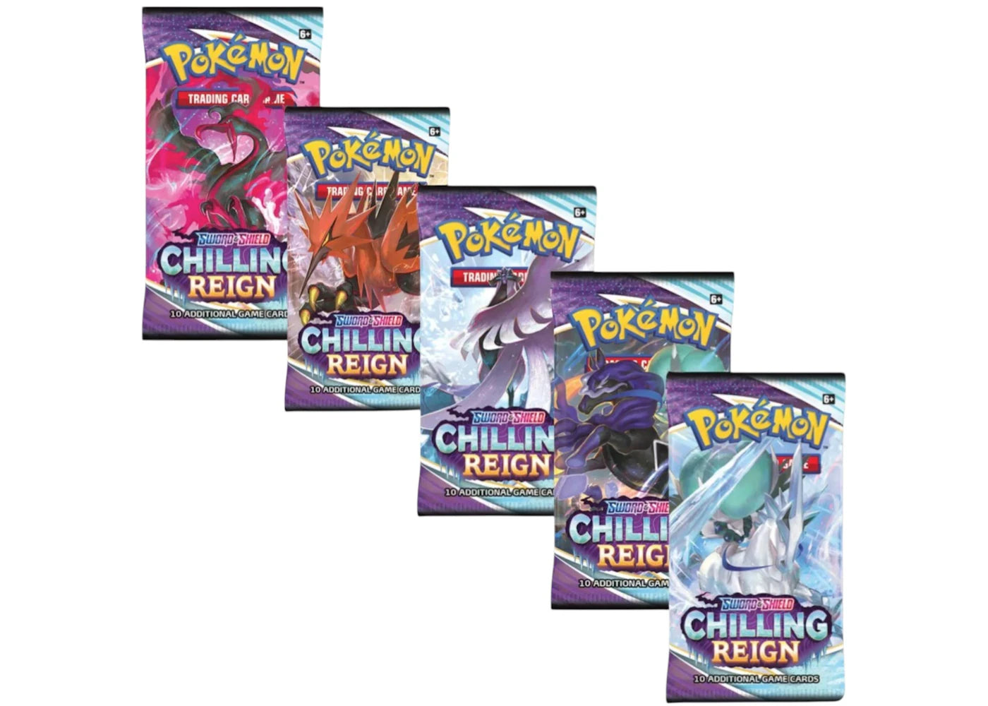 Pokémon Sword & Shield Chilling Reign Booster Pack 5x Lot (Artwork May Vary)