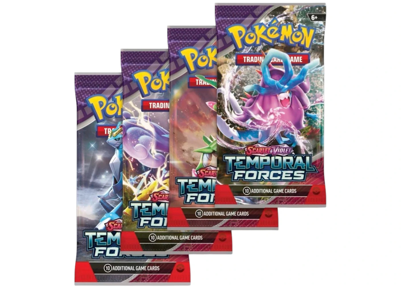 Pokémon Sword & Shield Temporal Forces Booster Pack 4x Lot (Artwork May Vary)