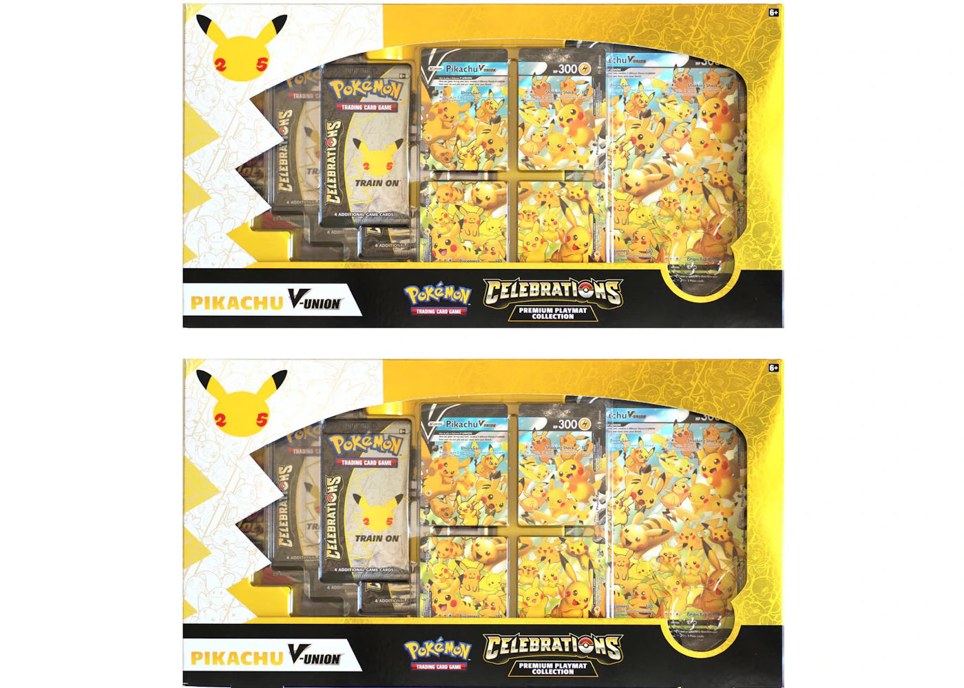 Pokémon TCG 25th Anniversary Celebrations Pikachu V Union Premium Playmat Collection Box 2x Lot