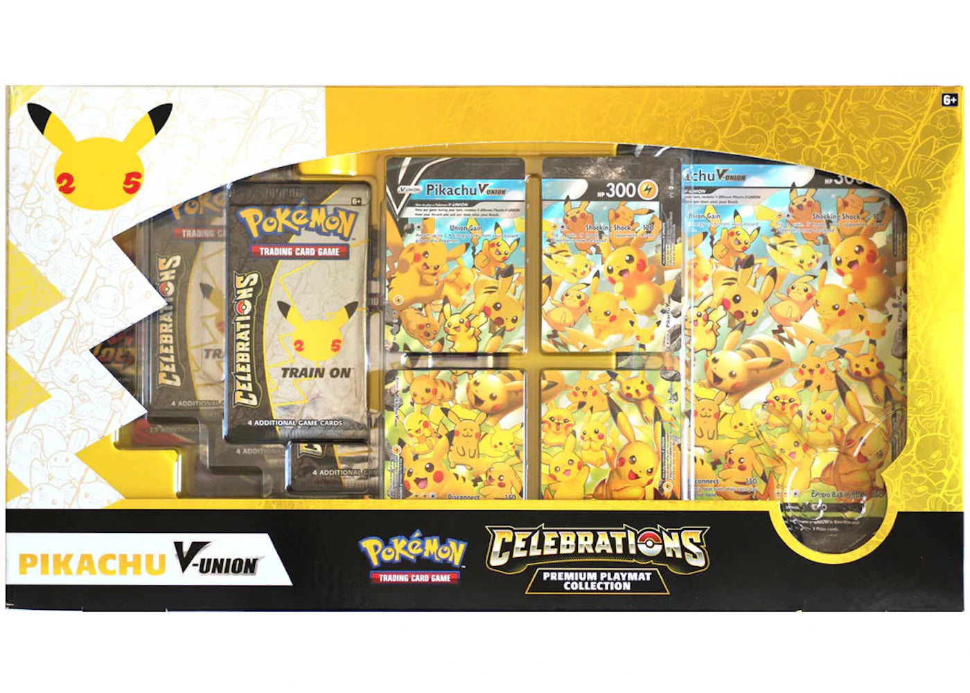 Pokémon TCG 25th Anniversary Celebrations Pikachu V Union Premium Playmat Collection Box