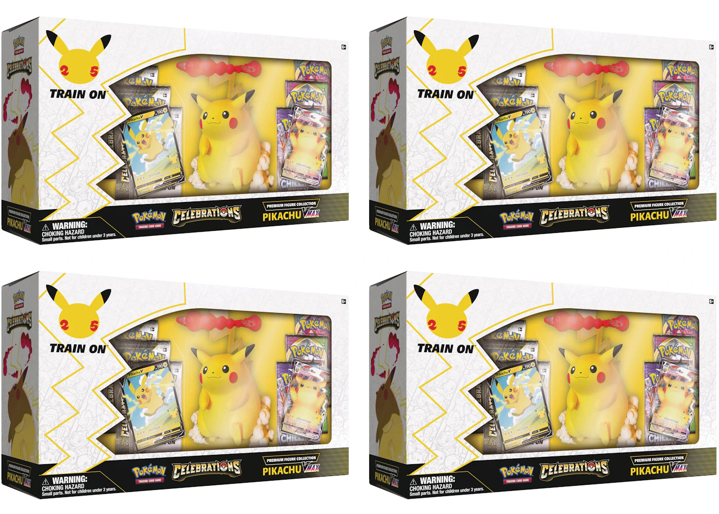 Pokémon TCG 25th Anniversary Celebrations Premium Pikachu VMAX Figure Collection Box 4x Lot