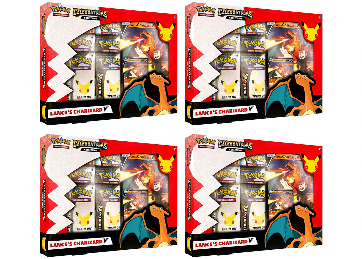 Pokémon TCG 25th Anniversary Celebrations V Box Lances Charizard V 4x Lot