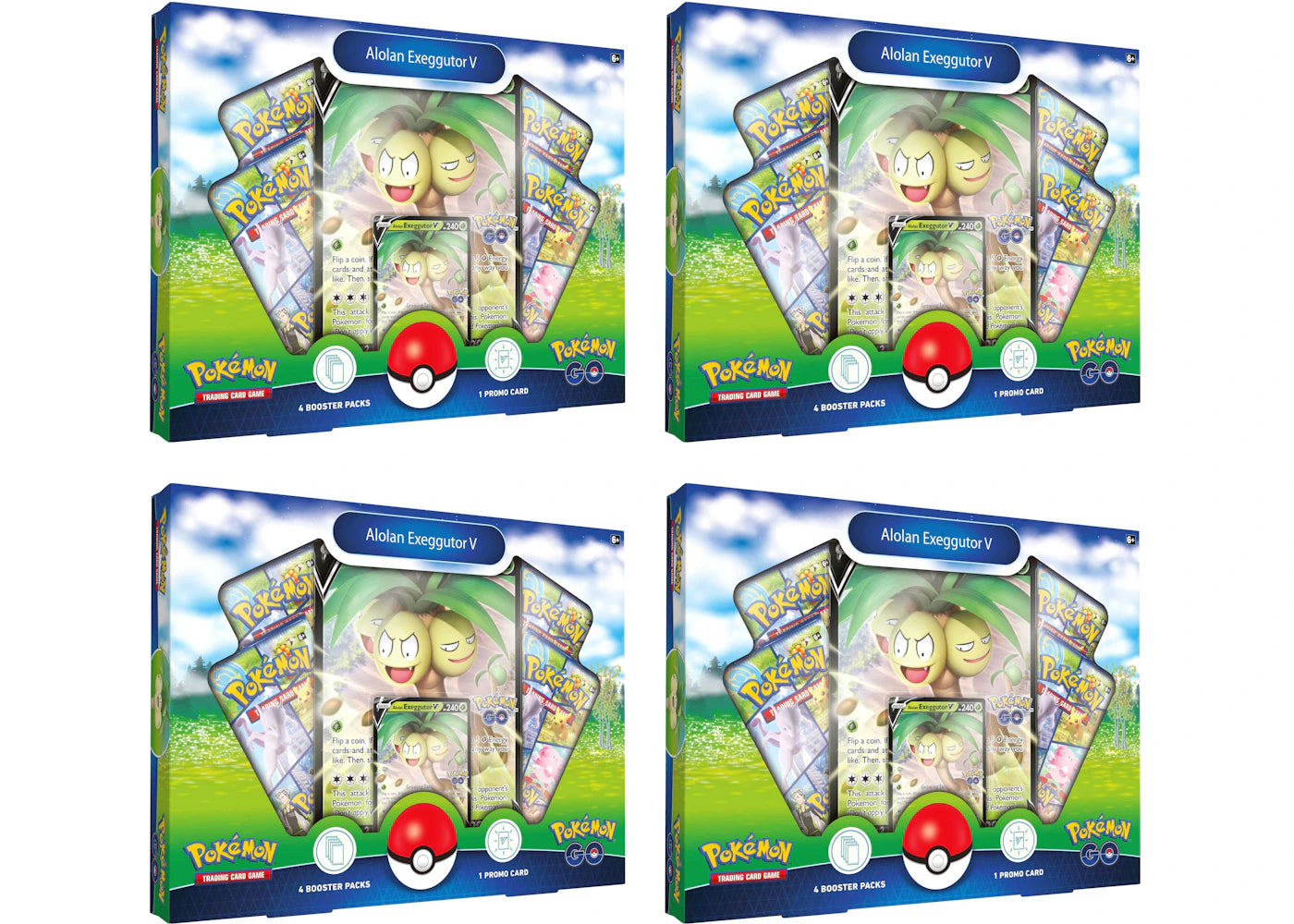 Pokémon TCG Pokémon GO Alolan Exeggutor V Collection Box 4x Lot