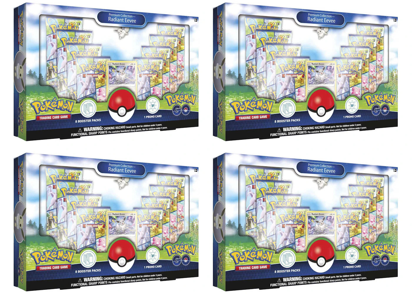 Pokémon TCG Pokémon GO Radiant Eevee Premium Collection Box 4x Lot