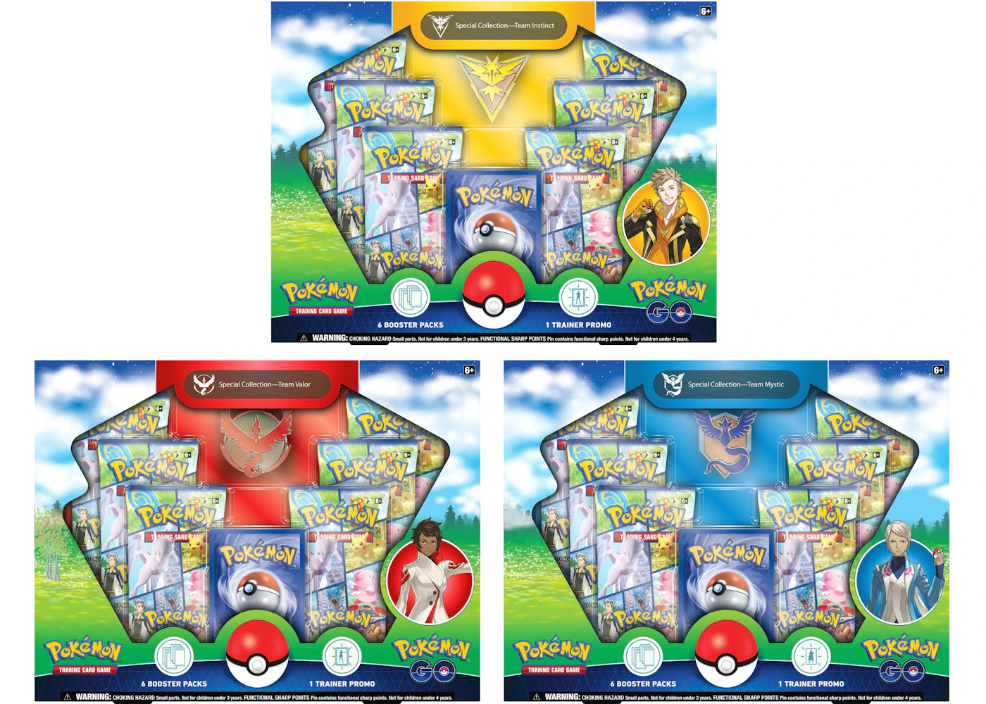 Pokémon TCG Pokémon GO Special Collection Team Instinct/Team Mystic/Team Valor Box 3x Bundle
