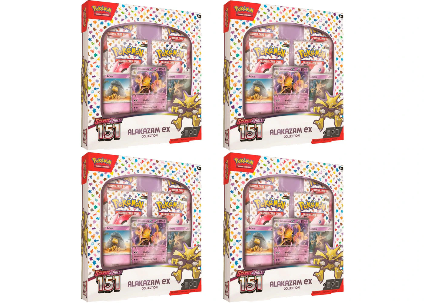 Pokémon TCG Scarlet & Violet 151 Alakazam ex Box 4x Lot