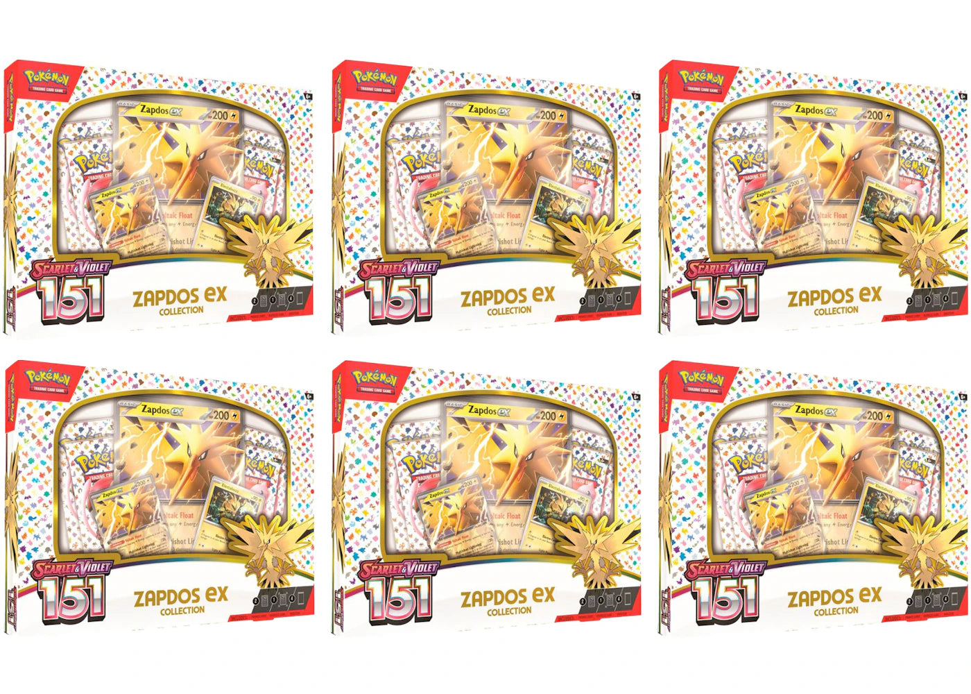 Pokémon TCG Scarlet & Violet 151 Zapdos ex Box 6x Lot