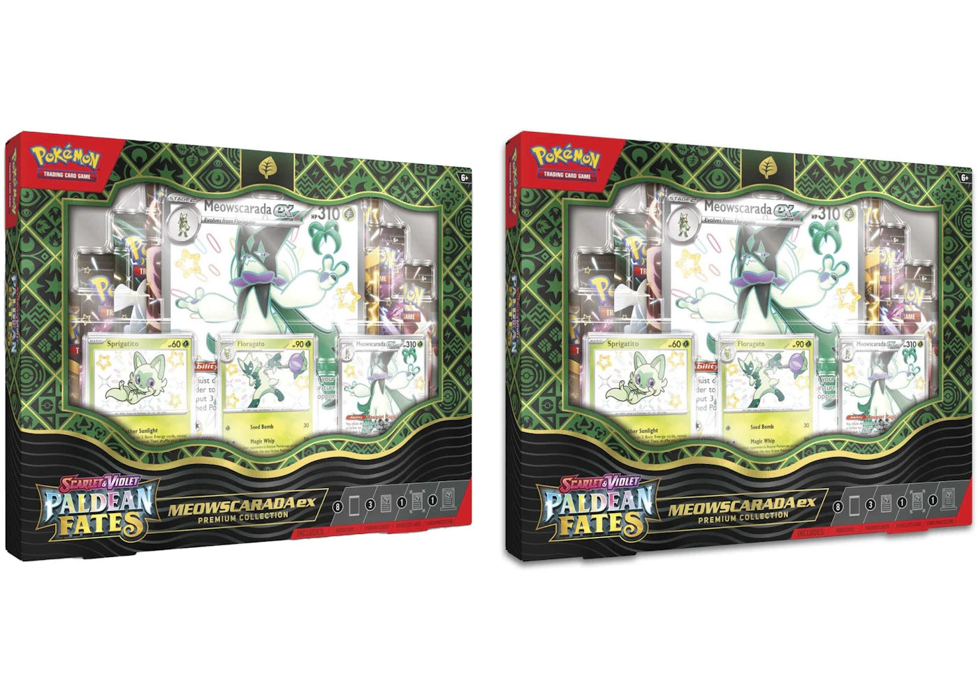 Pokémon TCG Scarlet & Violet Paldean Fates Meowscarada ex Premium Collection 2x Lot