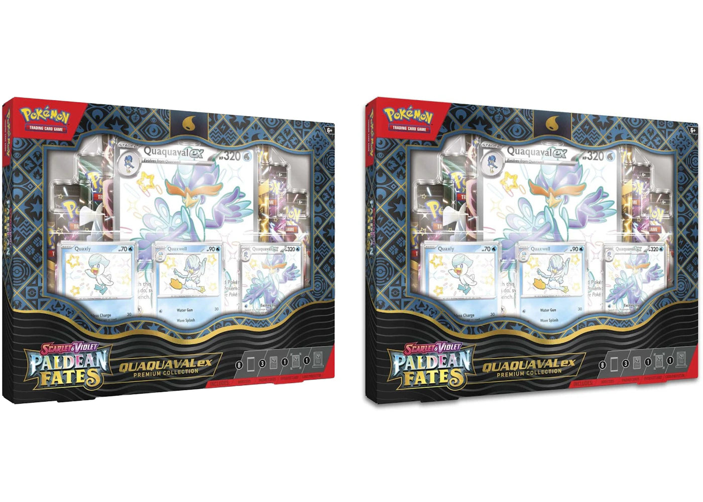 Pokémon TCG Scarlet & Violet Paldean Fates Quaquaval ex Premium Collection 2x Lot