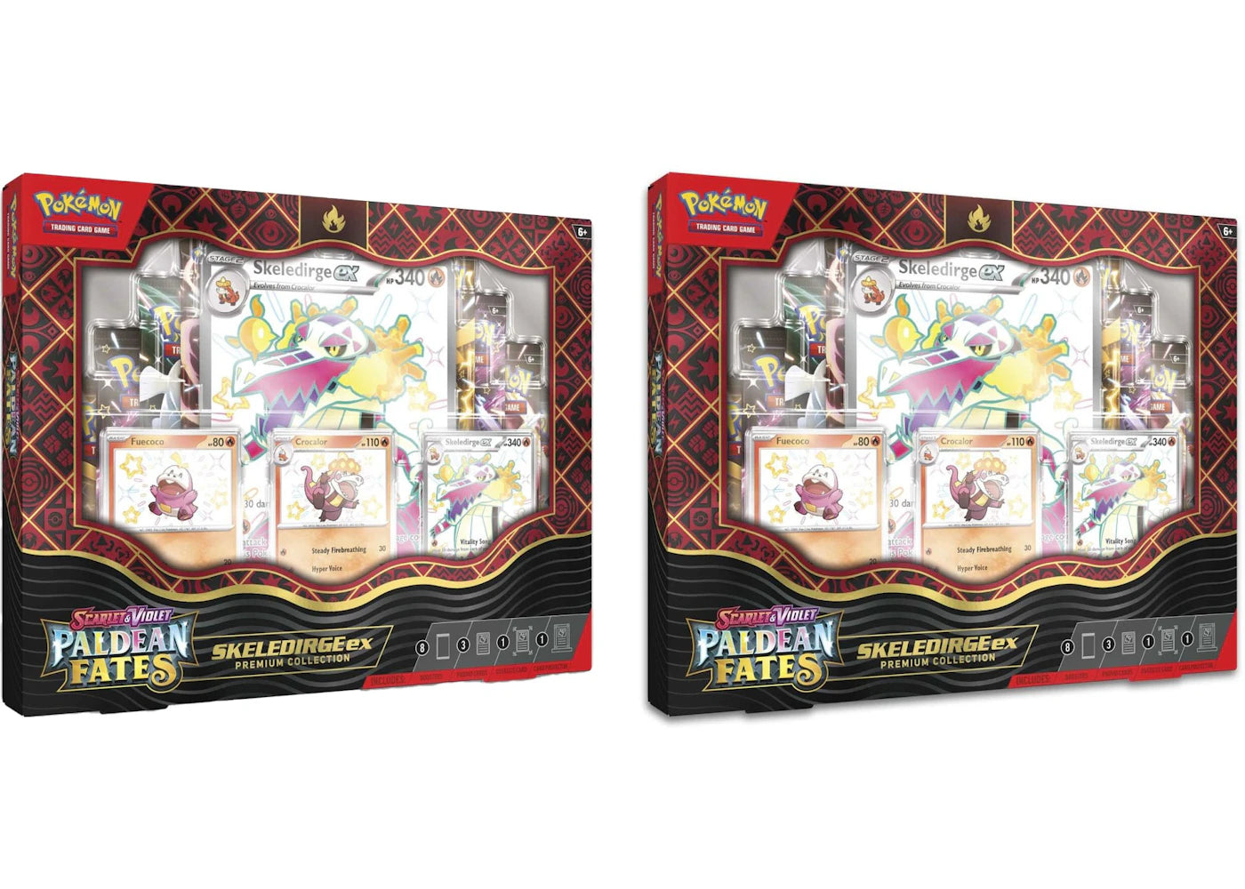 Pokémon TCG Scarlet & Violet Paldean Fates Skeledirge ex Premium Collection 2x Lot