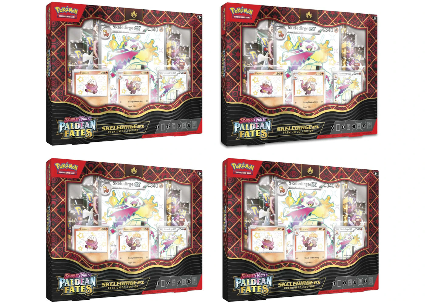 Pokémon TCG Scarlet & Violet Paldean Fates Skeledirge ex Premium Collection 4x Lot