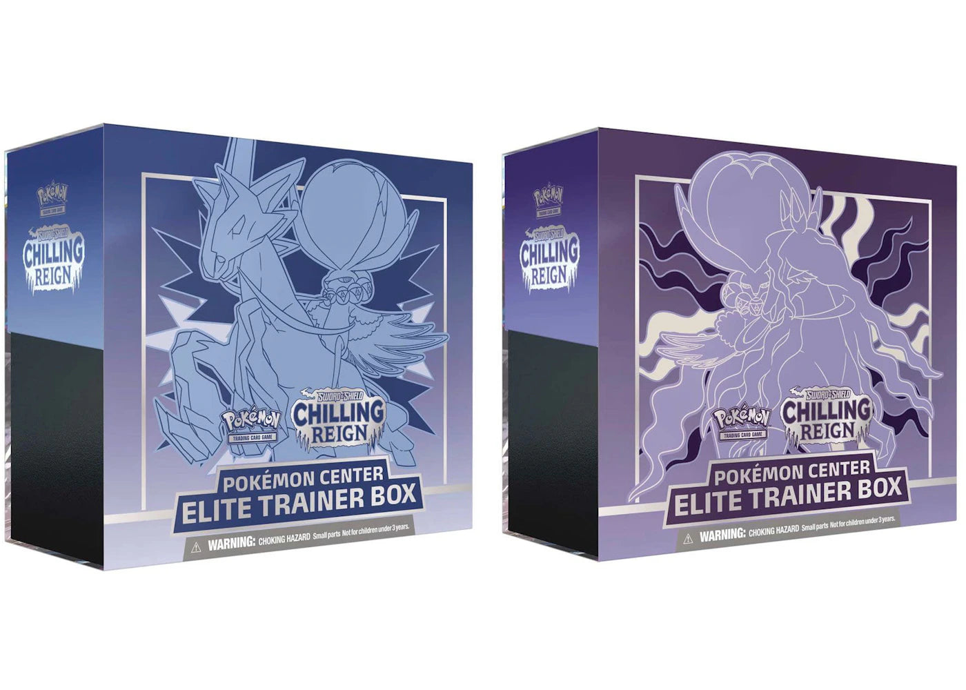 Pokémon TCG Sword & Shield Chilling Reign (Pokémon Center Exclusive) Elite Trainer Box Ice Rider Calyrex/Shadow Rider Calyrex 2x Bundle