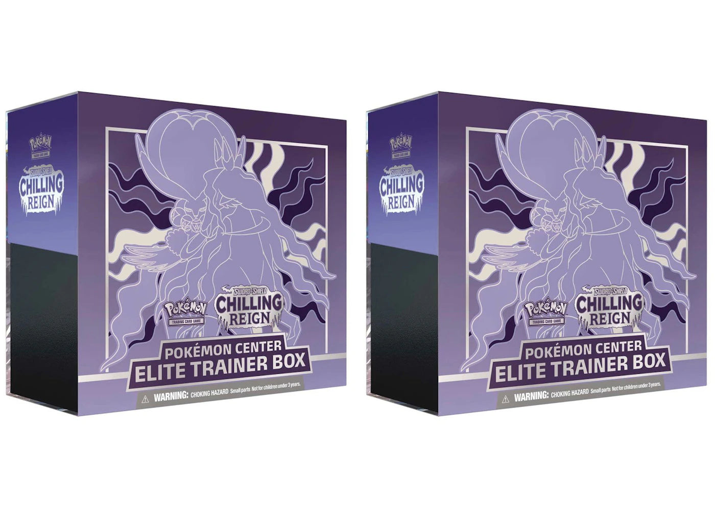 Pokémon TCG Sword & Shield Chilling Reign (Pokémon Center Exclusive) Elite Trainer Box (Shadow Rider Calyrex) 2x Lot