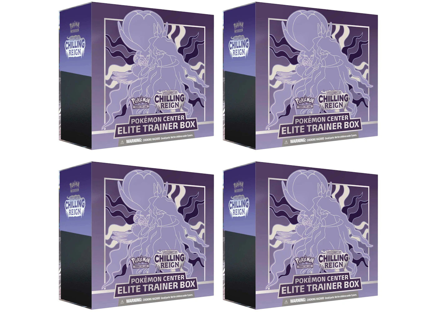 Pokémon TCG Sword & Shield Chilling Reign (Pokémon Center Exclusive) Elite Trainer Box (Shadow Rider Calyrex) 4x Lot