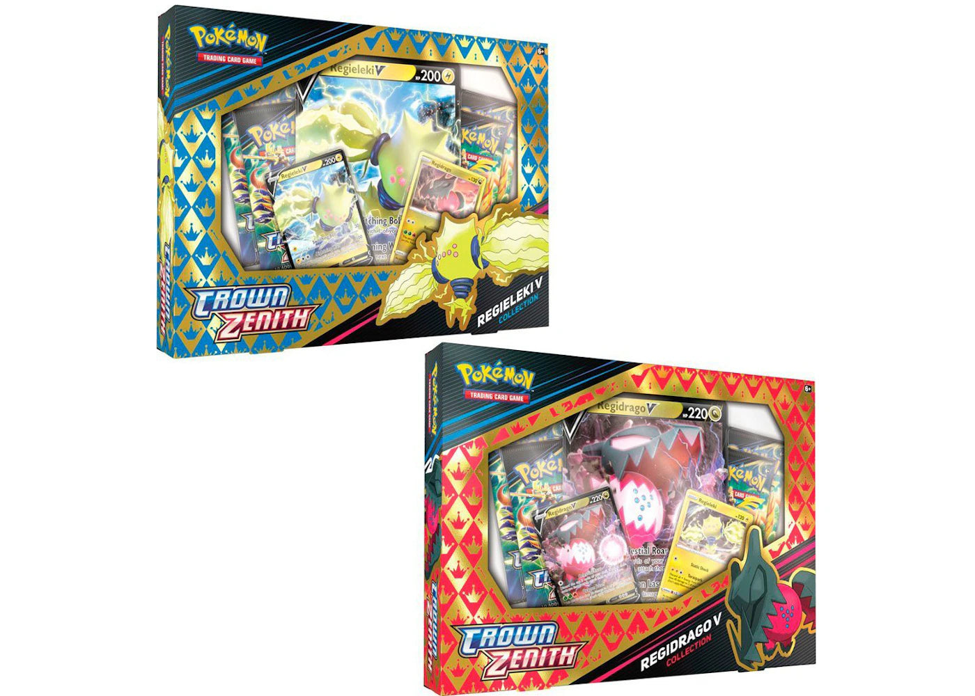 Pokémon TCG Sword & Shield Crown Zenith Regieleki V & Regidrago V Collection Box 2x Bundle