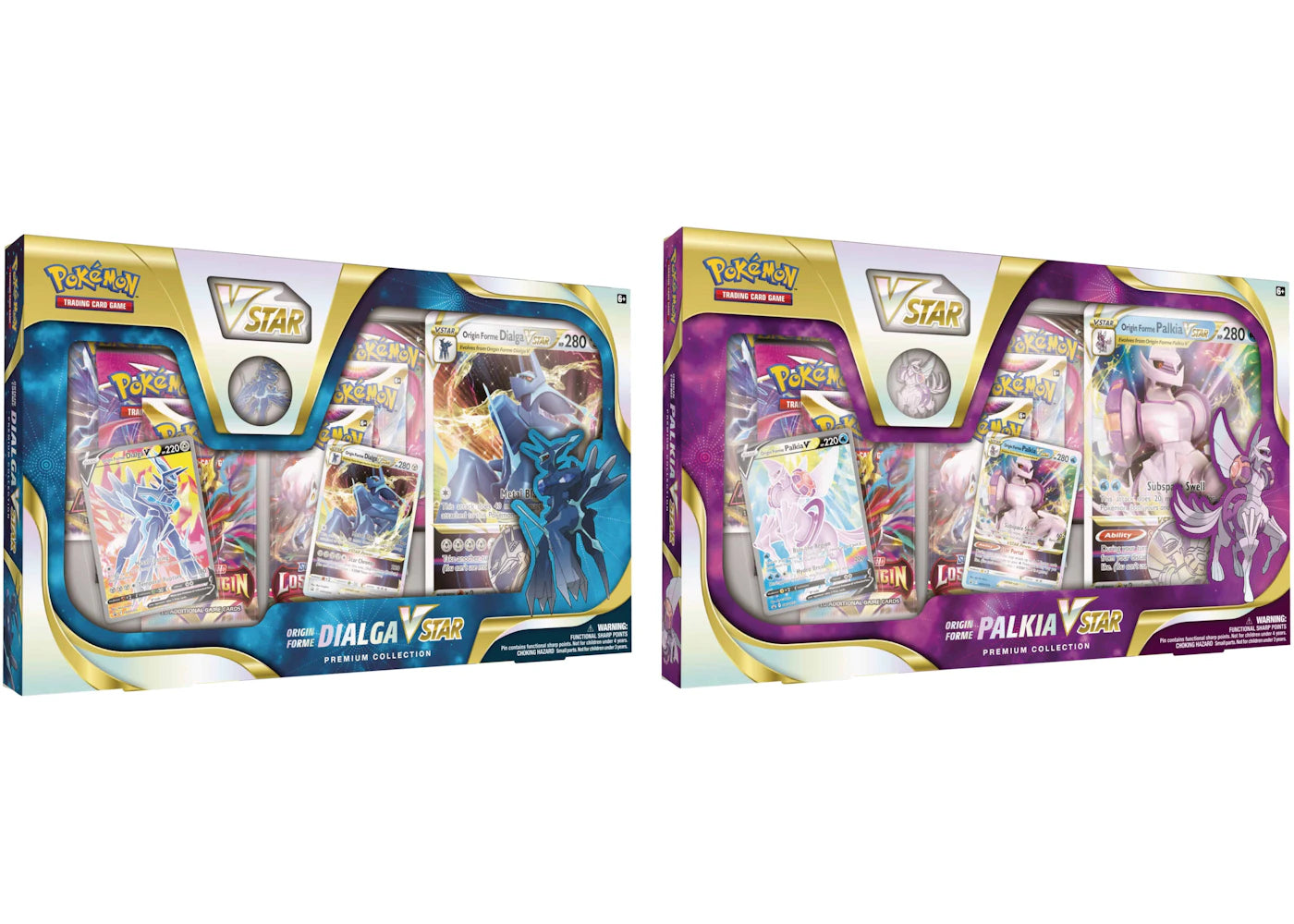 Pokémon TCG Sword & Shield Origin Forme Dialga & Palkia VSTAR Premium Collection Box 2x Bundle