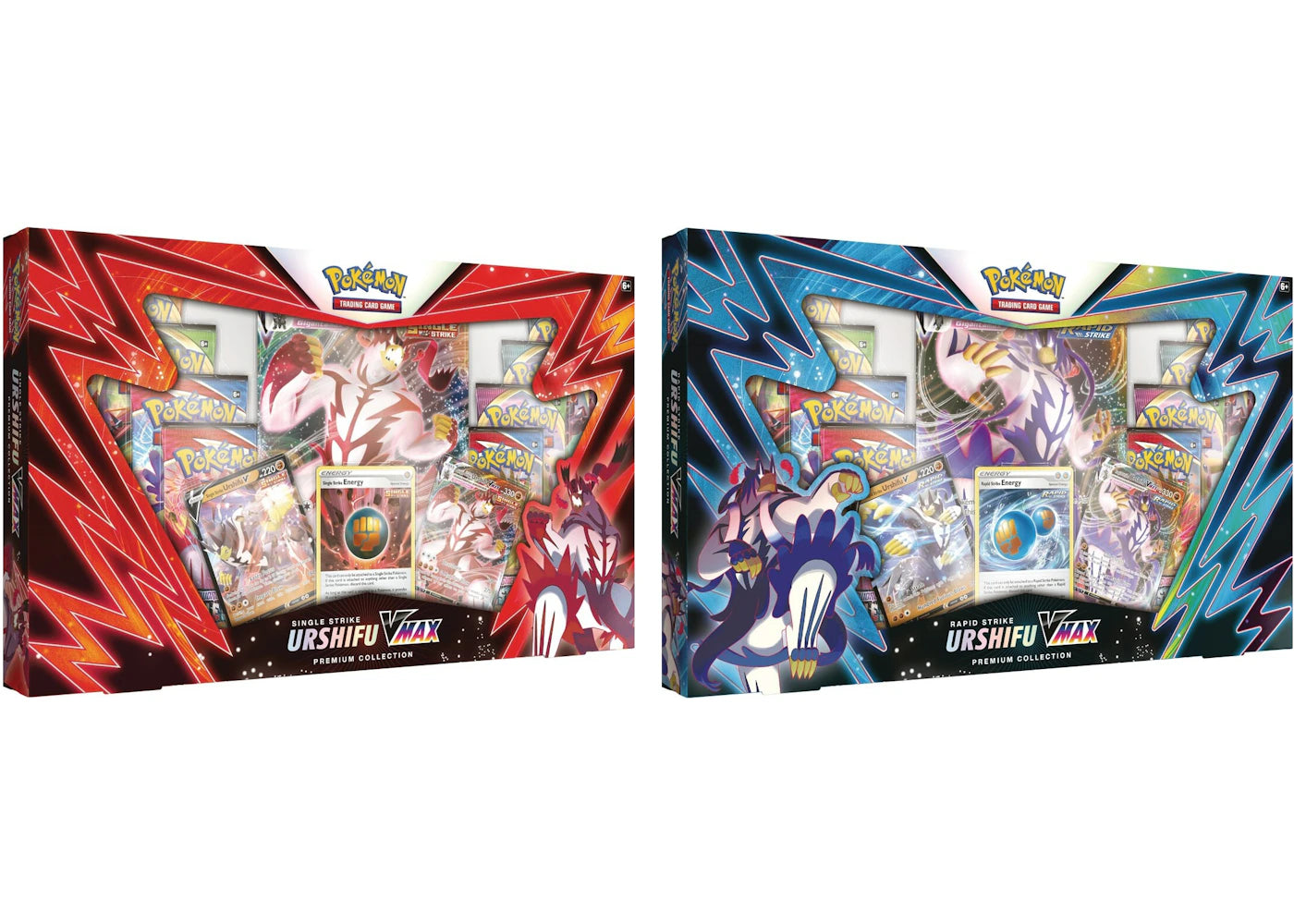 Pokémon TCG Sword & Shield Single Strike Urshifu VMAX/Rapid Strike Urshifu VMAX Premium Collection Box 2x Bundle