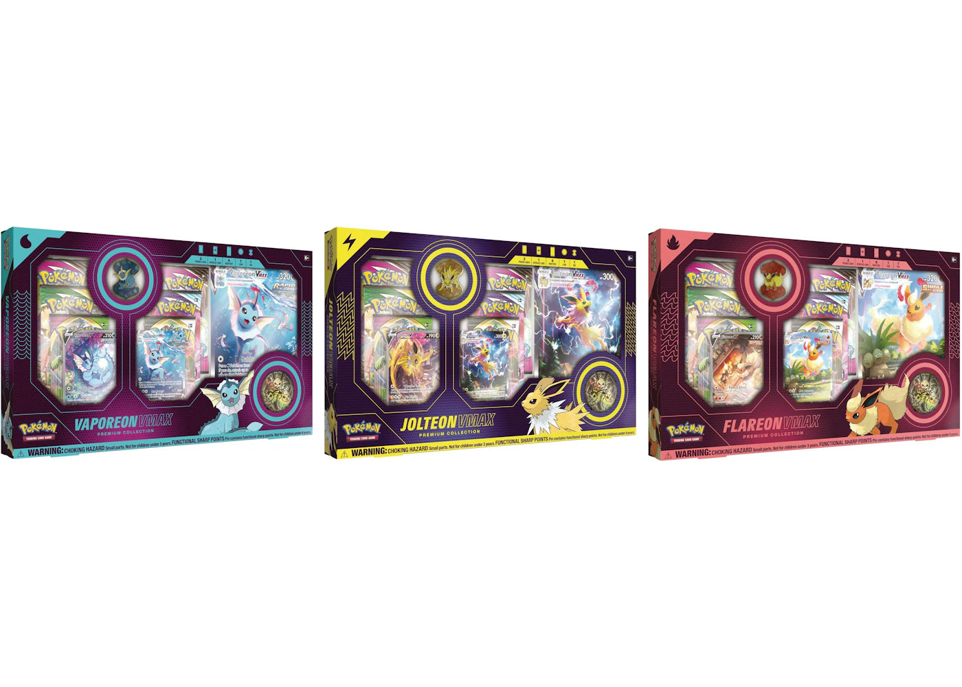 Pokémon TCG Vaporeon V/Jolteon V/Flareon V VMAX Premium Collection Box 3x Bundle (US Version)