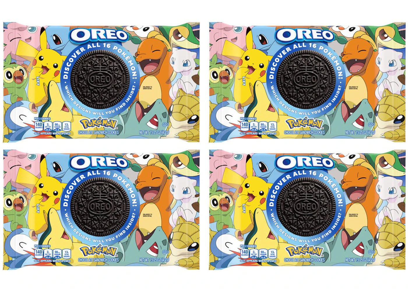 Pokemon x Oreo Limited Edition Cookies 4x Lot (Not Fit For Human Consumption)