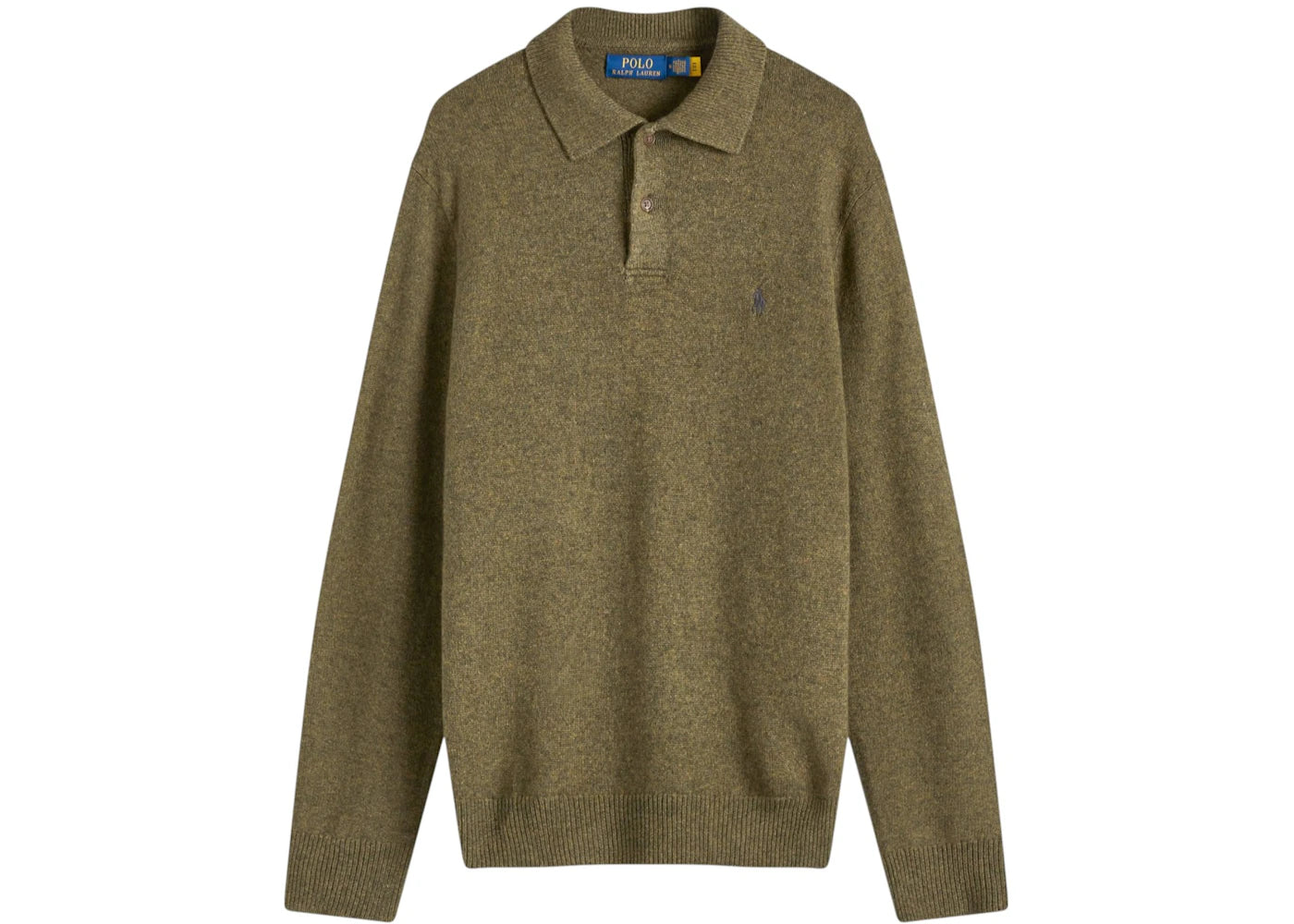 Polo Ralph Lauren Standard Fit Long Sleeve Knit Polo Cargo Olive Hthr