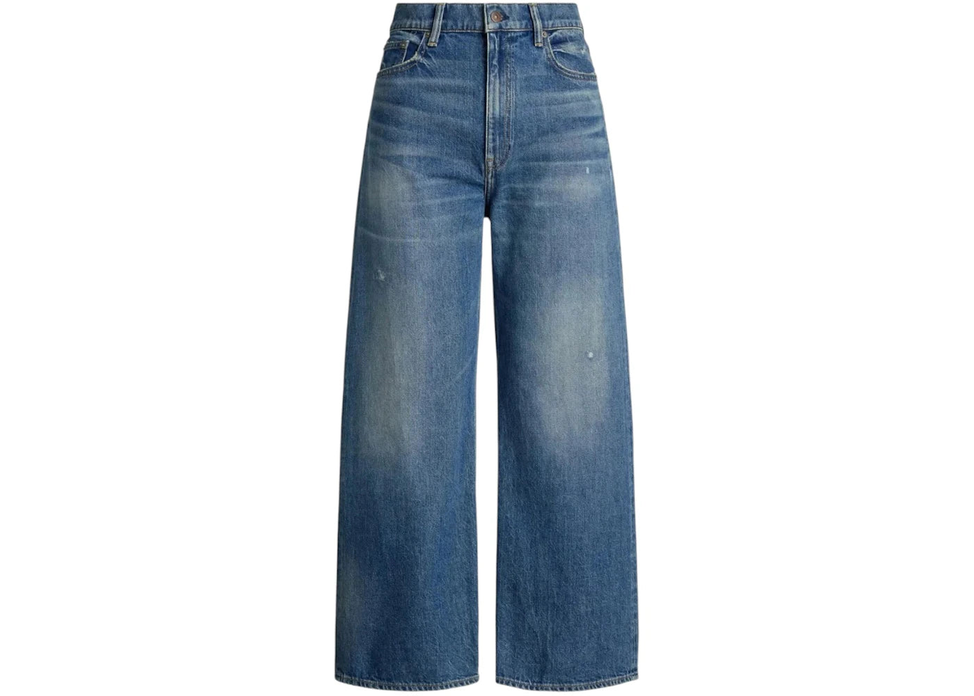 Polo Ralph Lauren Women's Wide-Leg Distressed Jean Maceen Wash
