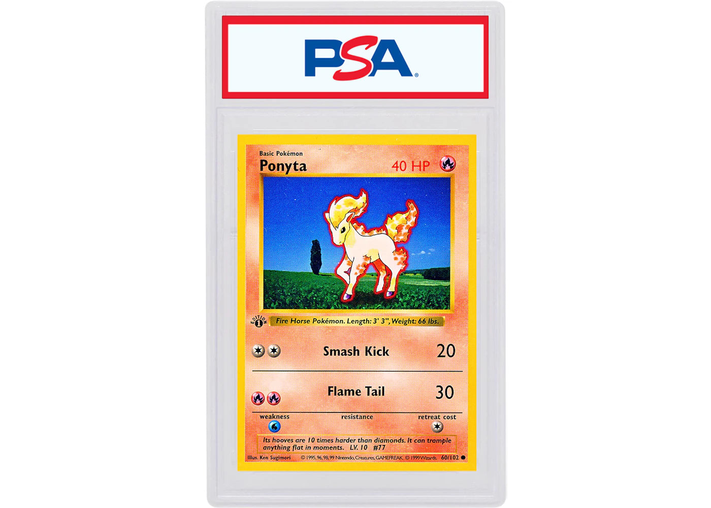 Ponyta 1999 Pokemon TCG Base Set 1st Edition #60/102 (PSA or BGS Graded)