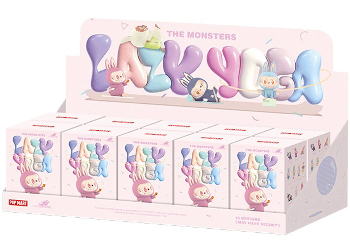 Pop Mart Labubu The Monsters Lazy Yoga Series Figures Sealed Case (10 Blind Boxes)