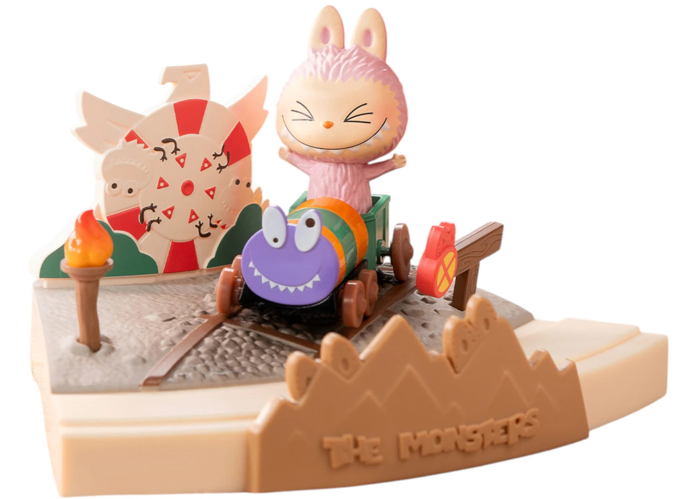 Pop Mart Labubu The Monsters Playing Games Series Scene Train Charges Forward Figure Set