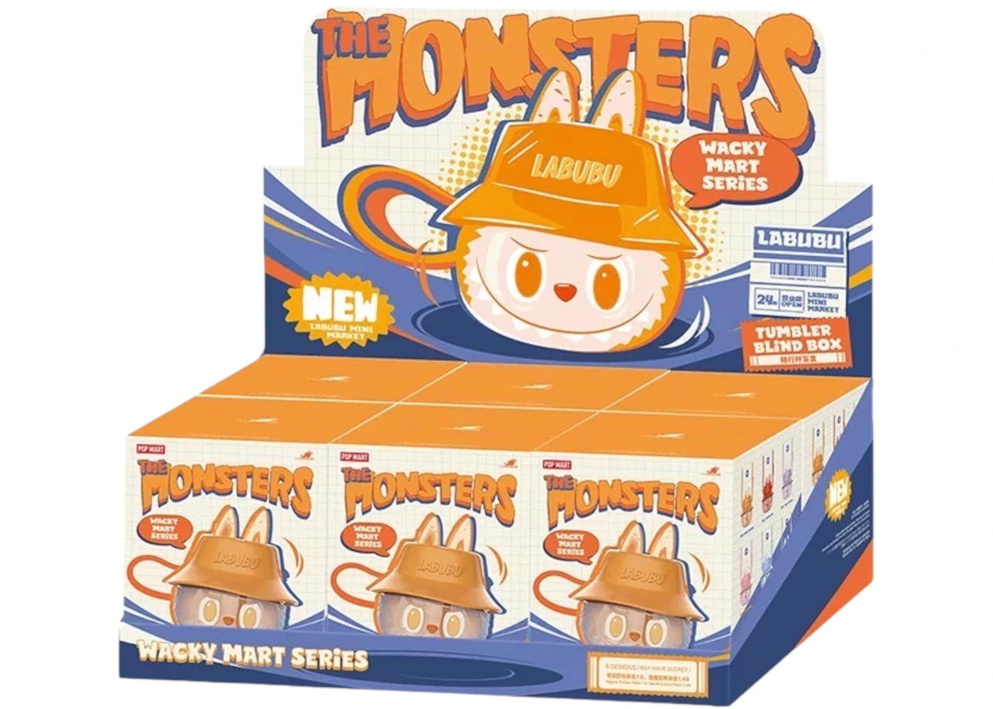 Pop Mart Labubu The Monsters Wacky Mart Series Tumbler Blind Box Sealed Case (6 Blind Box)