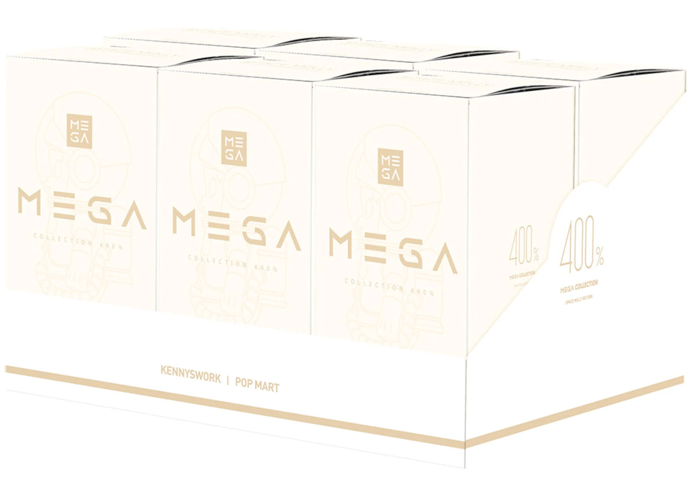 Pop Mart Mega Collection 400 % Space Molly Soft Drink Series Sealed Case (6 Blind Box)