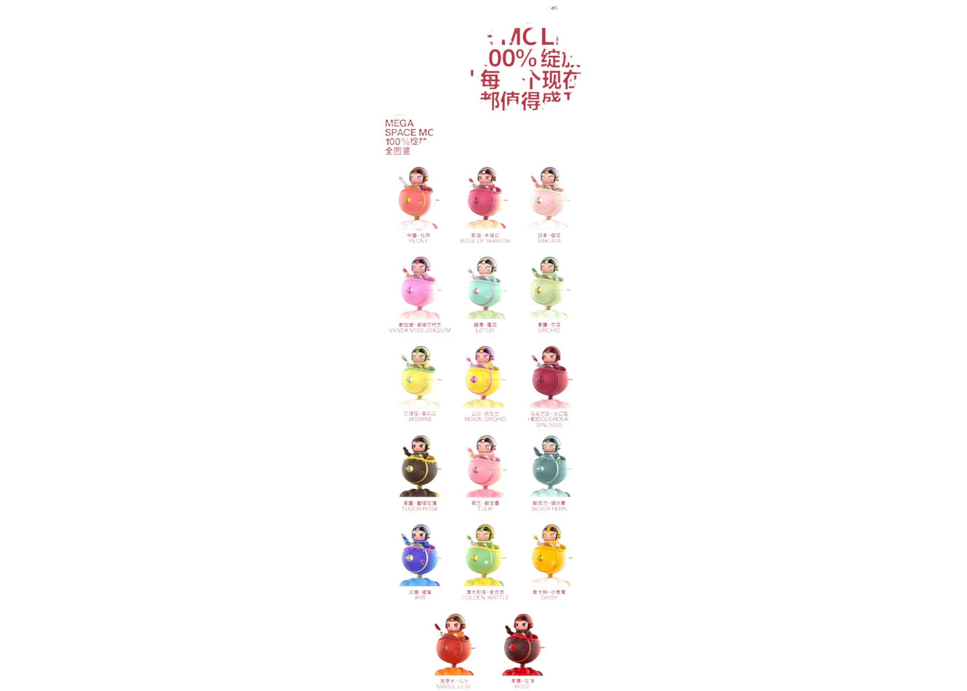 Pop Mart Mega Space Molly Blooming Series Tudor Rose 1