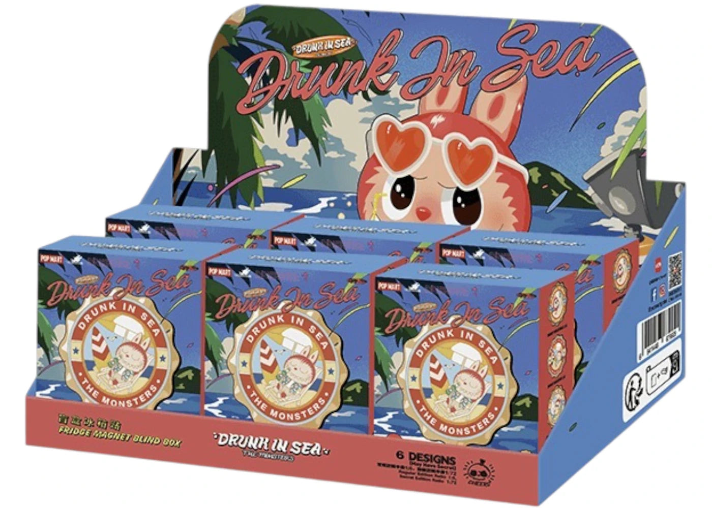 Pop Mart The Monsters Labubu Enchanted by the Seaside Series Fridge Magnet Sealed Case (6 Blind Box)