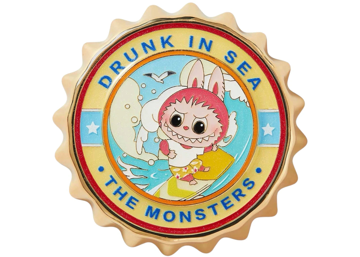 Pop Mart The Monsters Labubu Enchanted by the Seaside Series Surfing Together Fridge Magnet