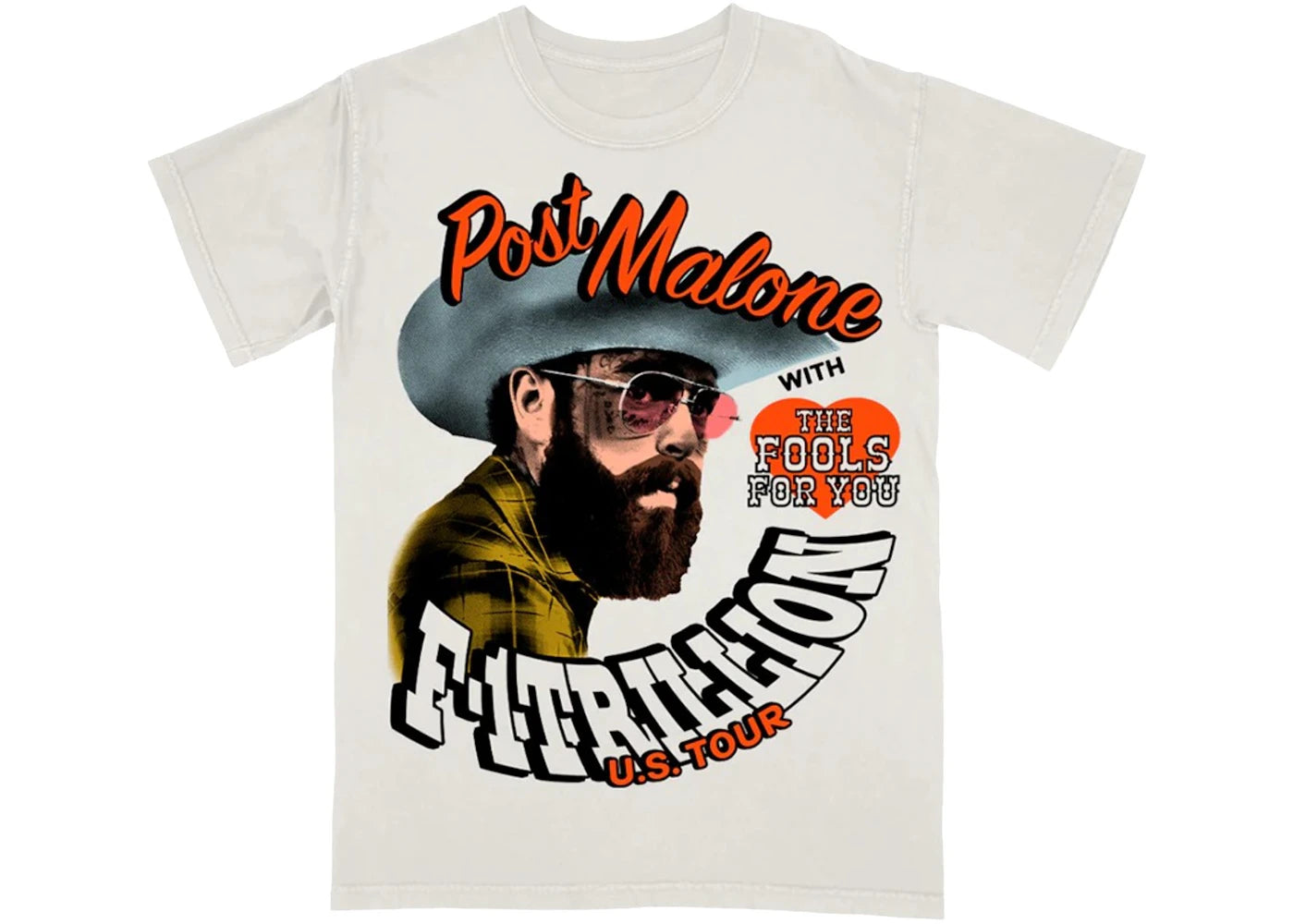 Post Malone F-1 Trillion With Fools Tour Tee White