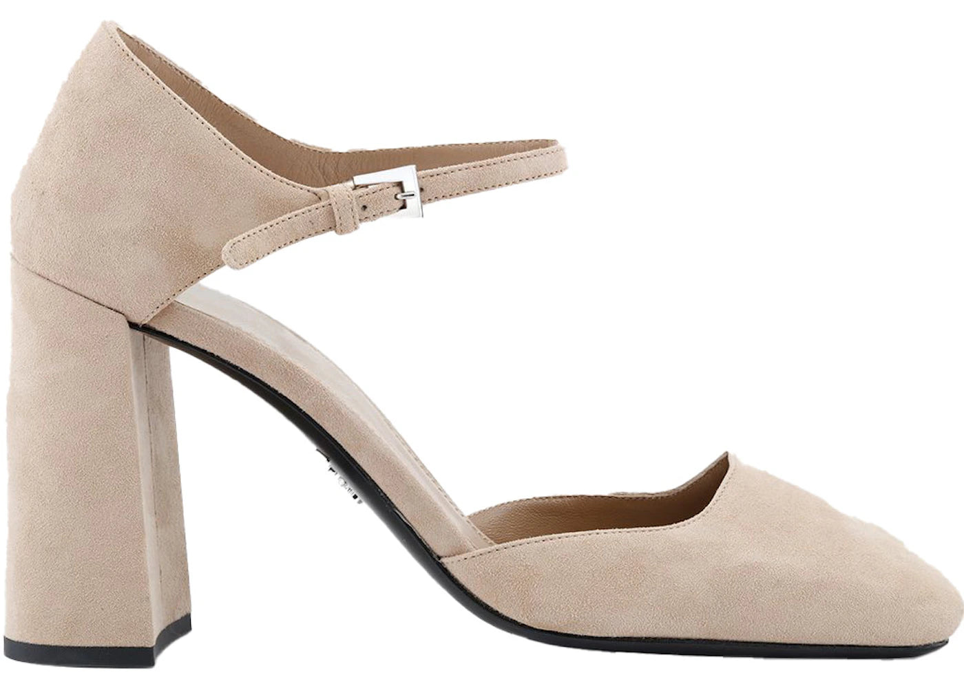 Prada 100mm Square-Toe Pumps Pink Suede