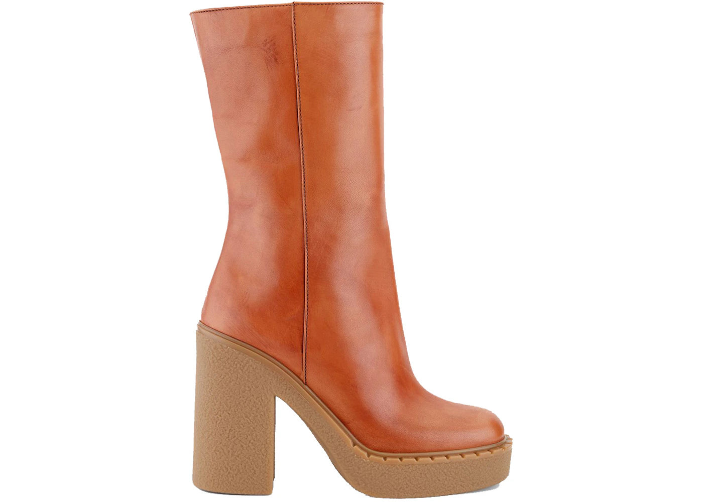 Prada 110mm Platform Boots Brown Leather