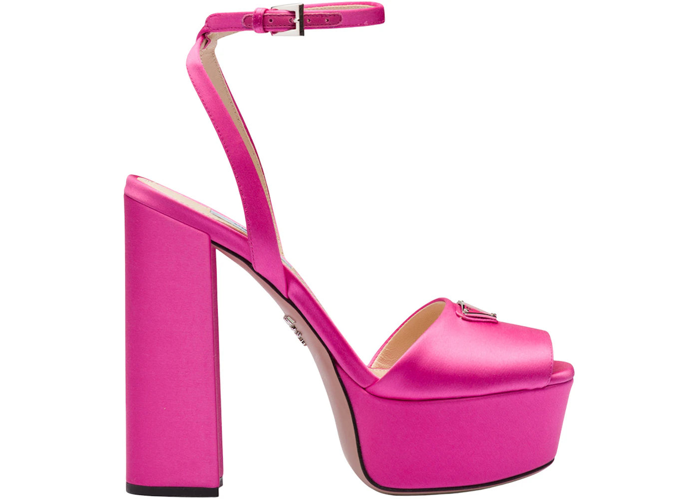 Prada 135mm Platform Sandals Begonia Pink Satin