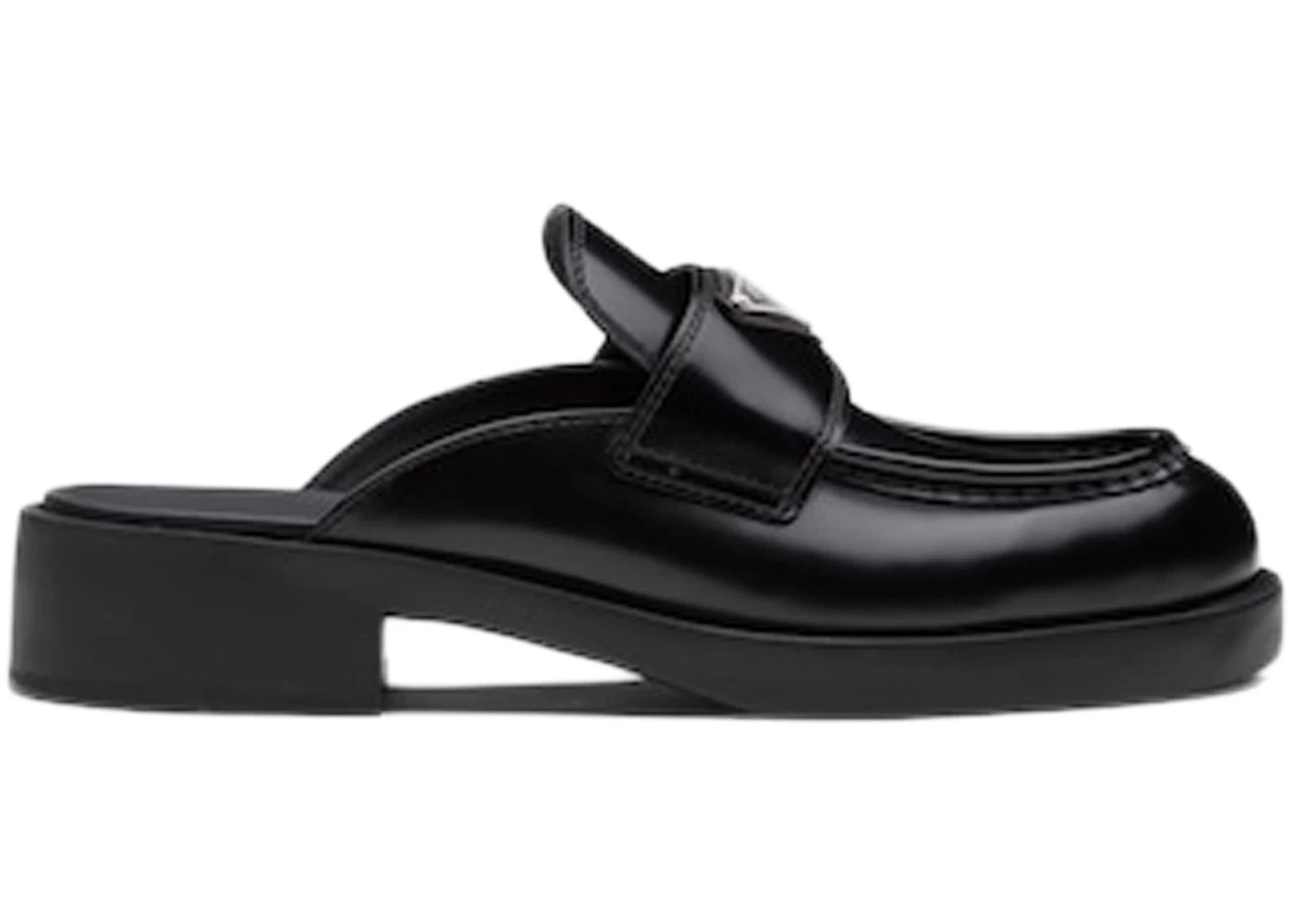 Prada 40mm Mule Black Brushed Leather