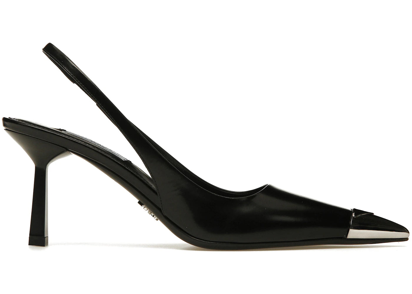 Prada 75mm Slingback Pump Black Leather