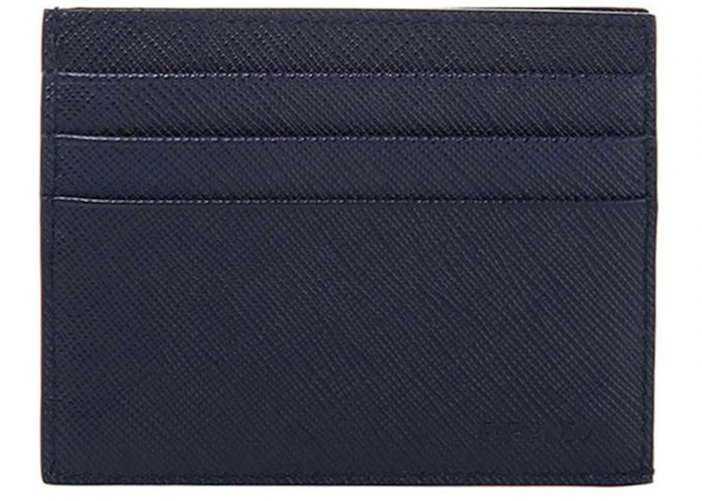 Prada Bifold Card Case (6 Card Slot) Saffiano Leather Navy