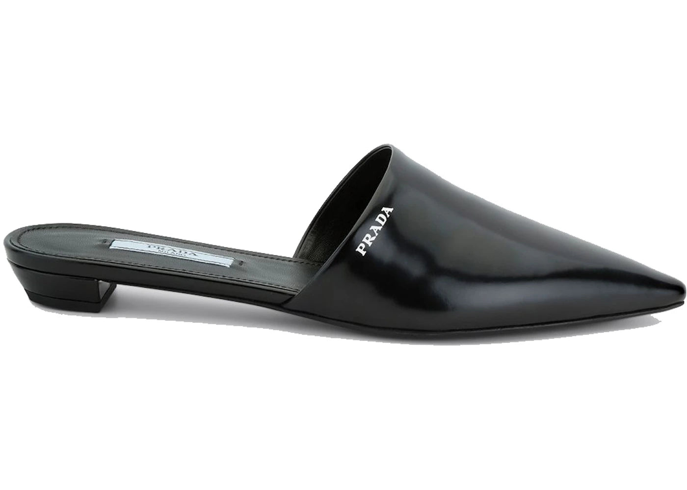 Prada Black Pointed Mules Black Leather
