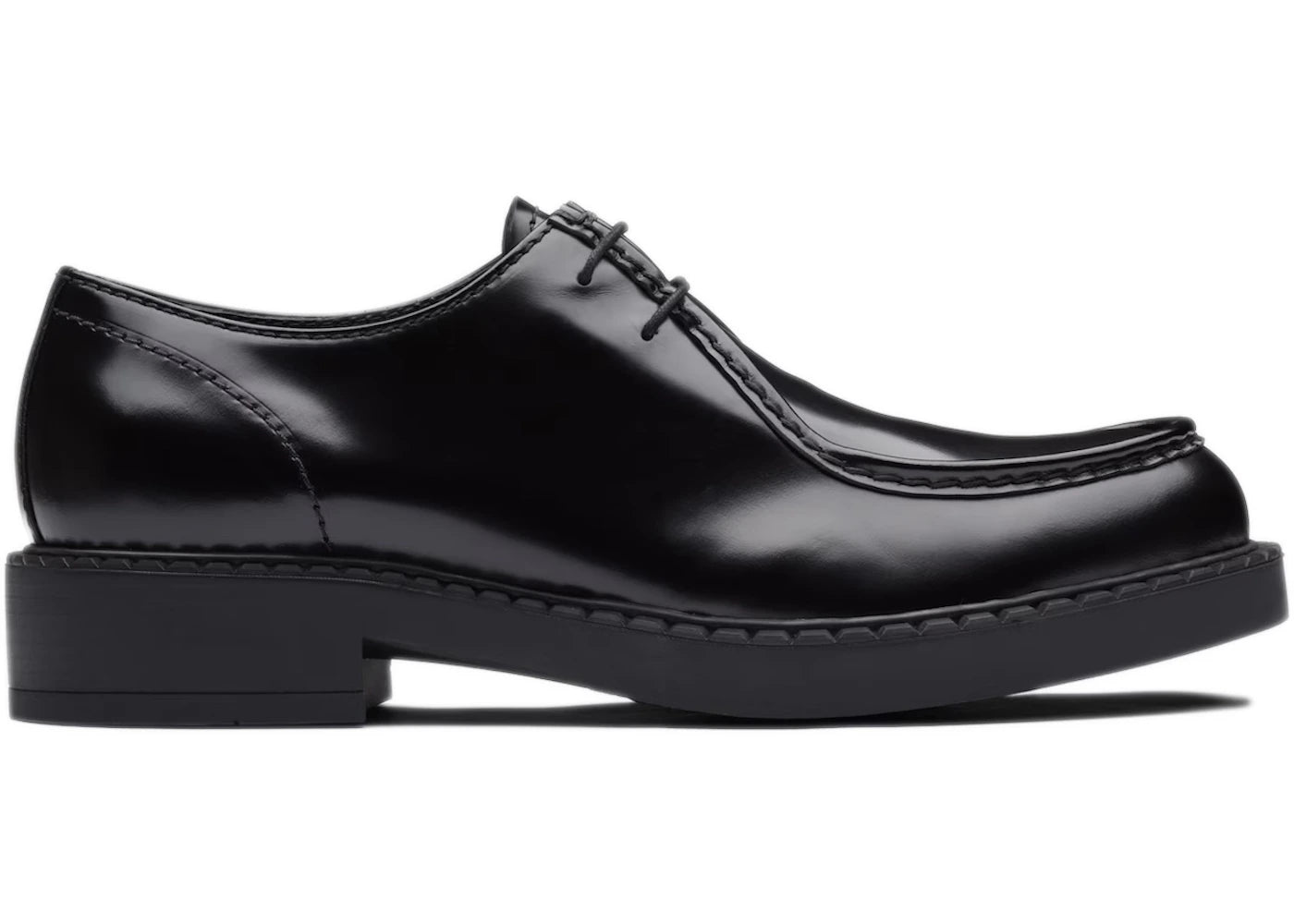 Prada Brushed Leather Lace Up Black
