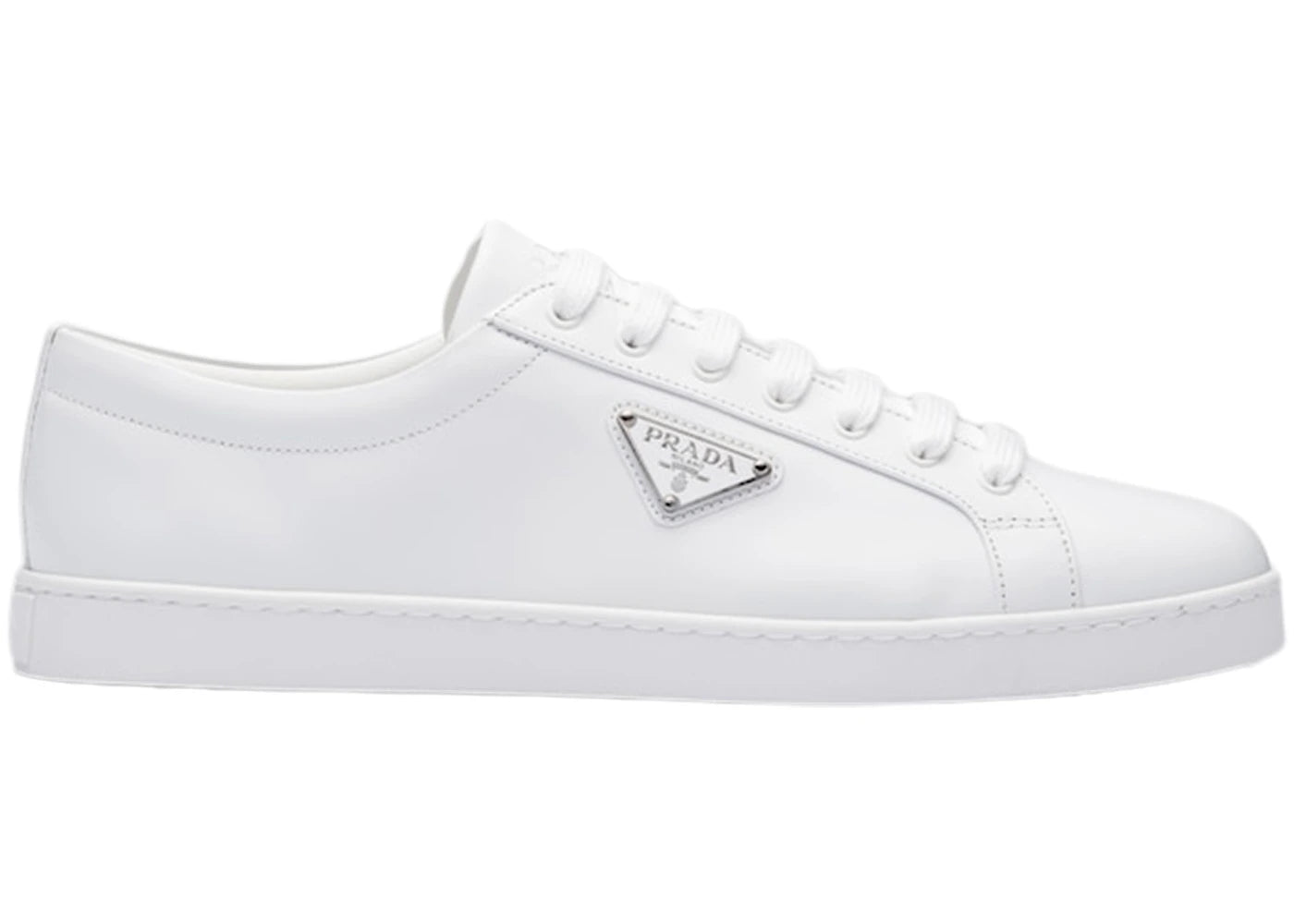 Prada Brushed Sneakers Leather White White
