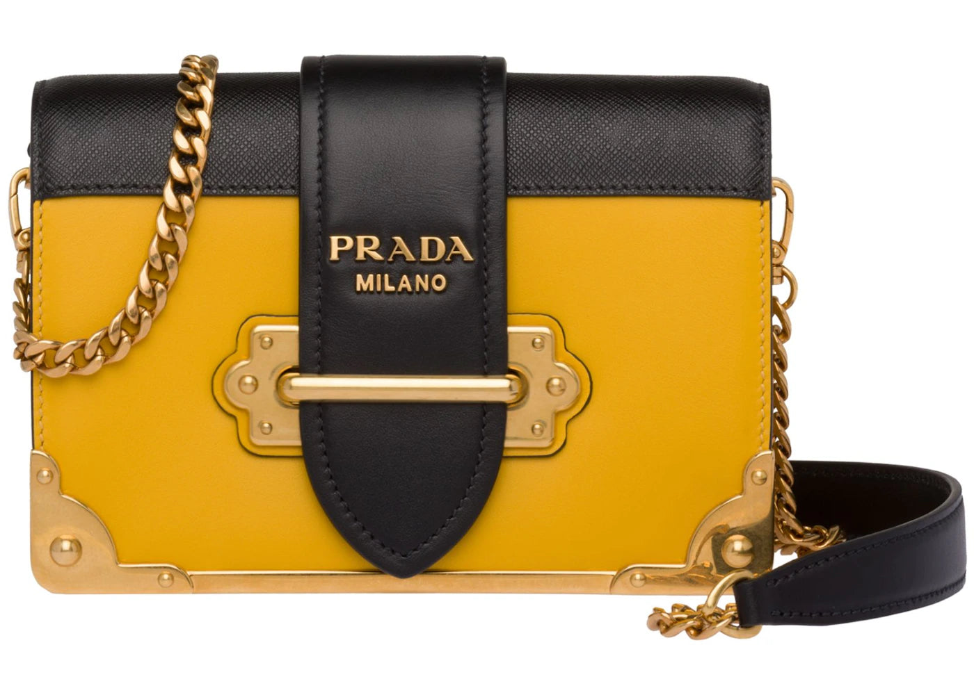 Prada Cahier Chain Yellow