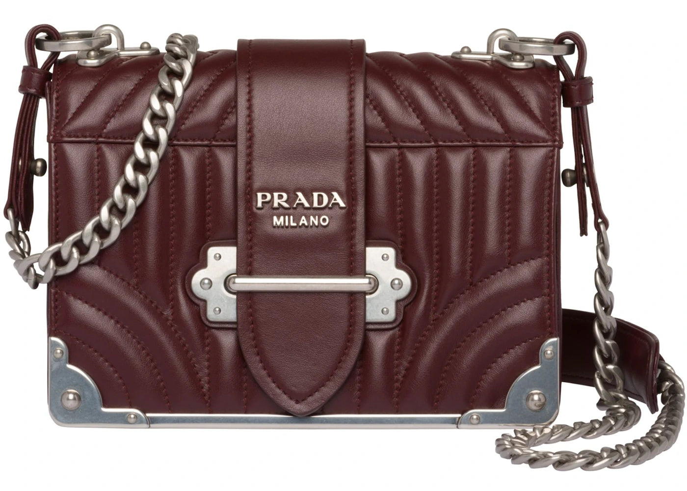 Prada Cahier Diagramme Chain Maroon