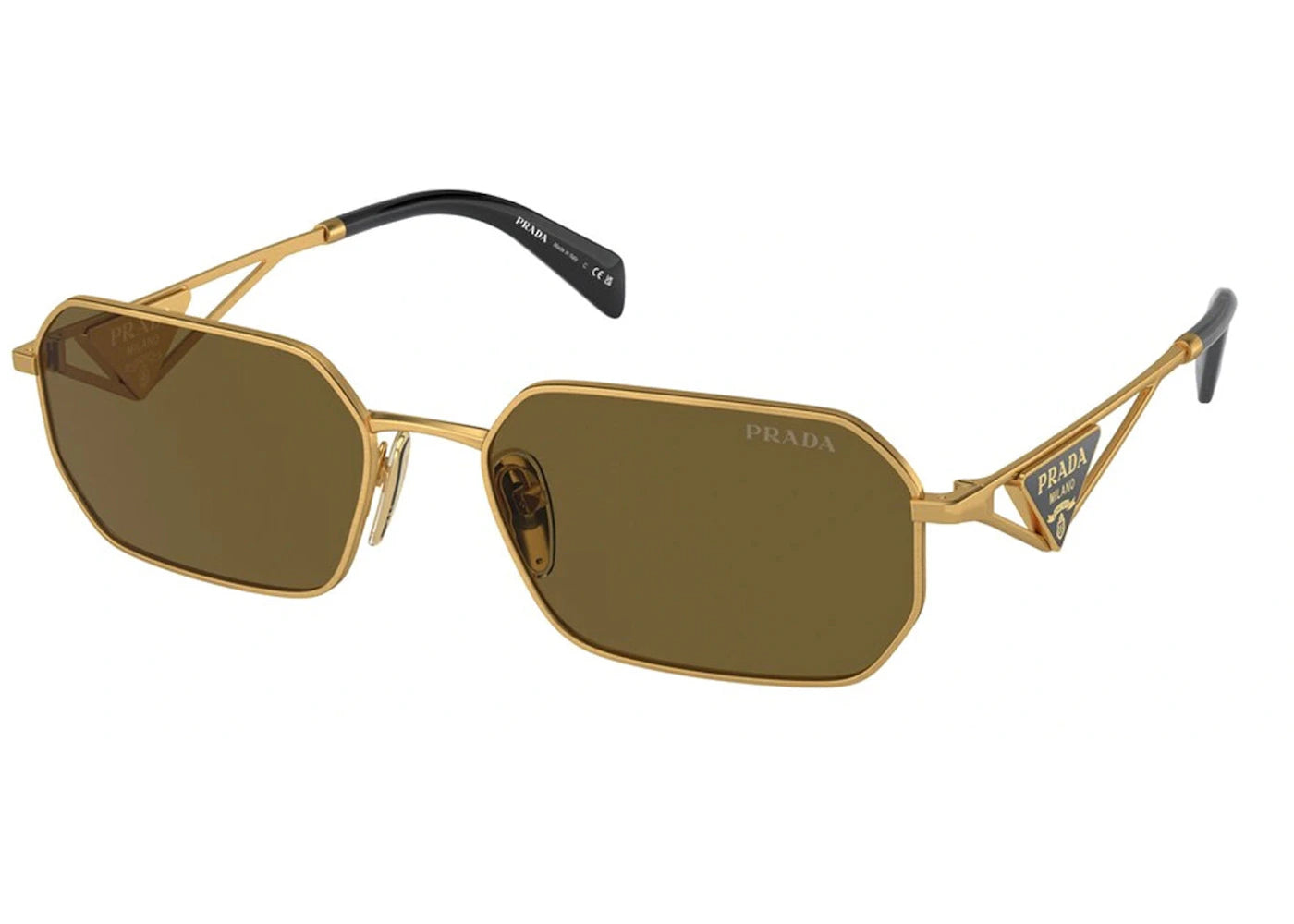Prada Geometric Sunglasses Gold/Brown (SPRA51)