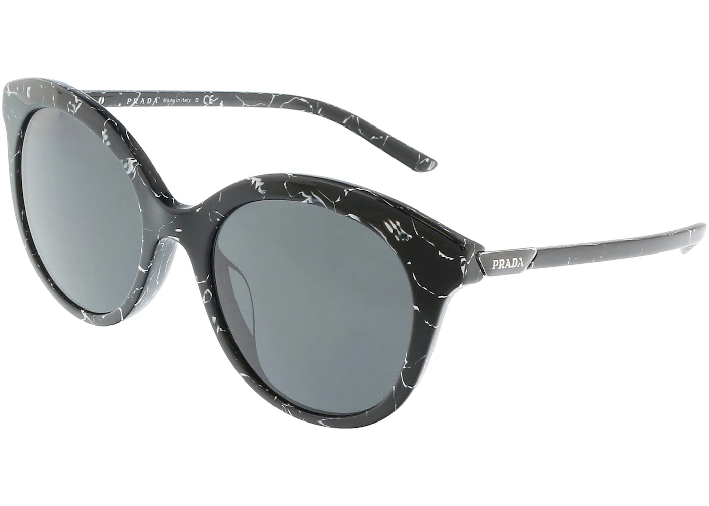 Prada Oval Sunglasses Black Marble (0PR 02YSF)